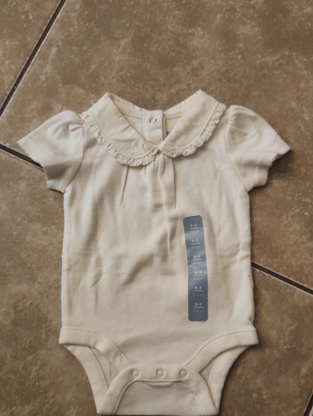 GAP Cream Peter Pan Collar Baby One-Piece